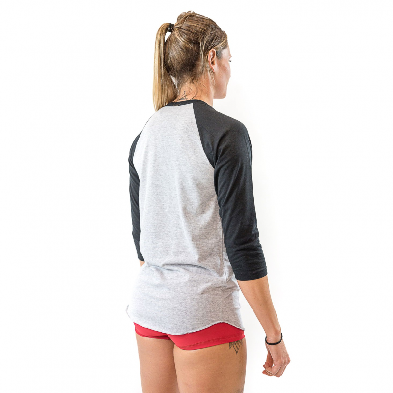 UNISEX GREY/BLACK BASEBALL TEE