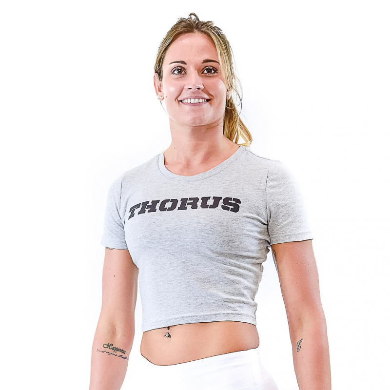 GREY CROP T-SHIRT WOMEN