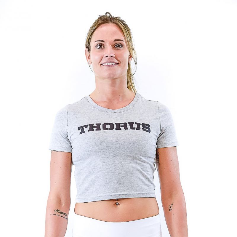 GREY CROP T-SHIRT WOMEN