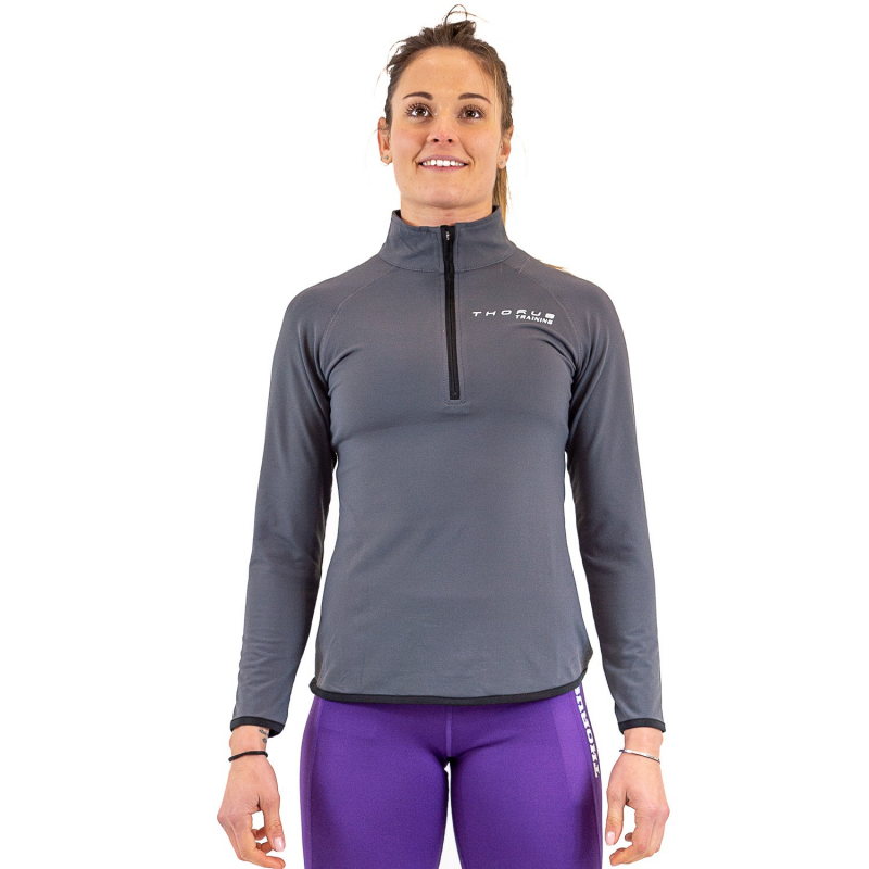 WOMEN'S TRAINING GREY SWEATSHIRT 1/2 ZIP
