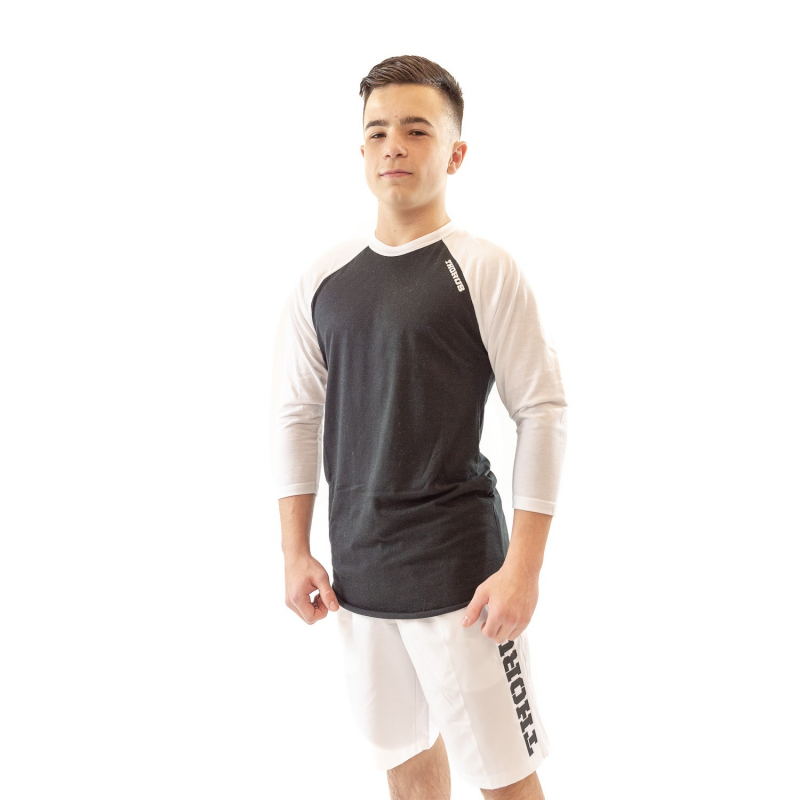 BLACK/WHITE BASEBALL TEE KID