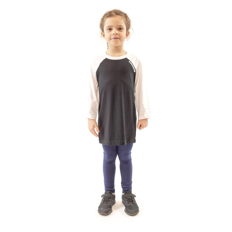 BLACK/WHITE BASEBALL TEE KID