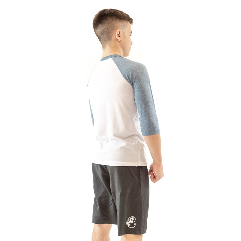 WHITE/DENIM BASEBALL TEE KID