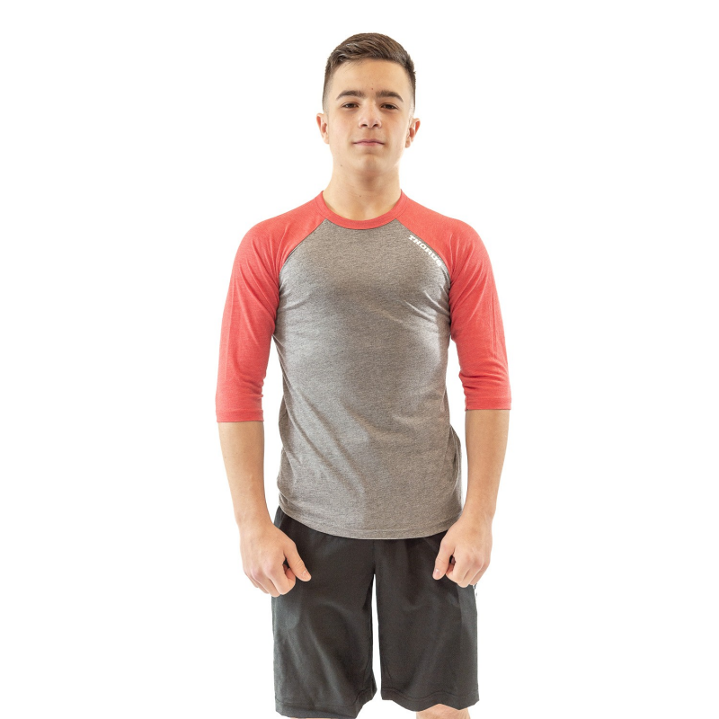 GREY/RED BASEBALL TEE KID