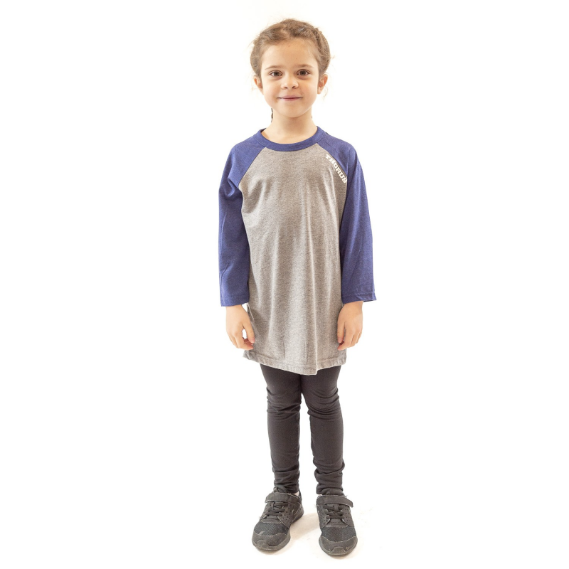GREY/NAVY BASEBALL TEE KID