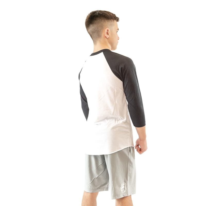 WHITE/BLACK BASEBALL TEE KID