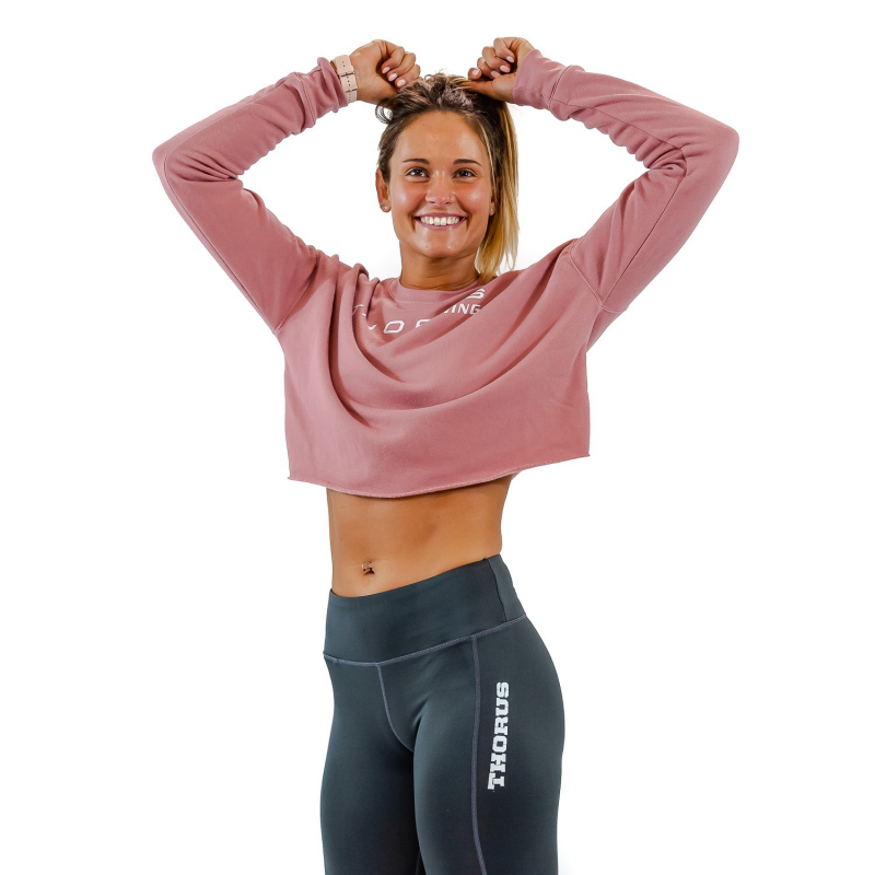WOMEN'S CROPPED MAUVE PULLOVER