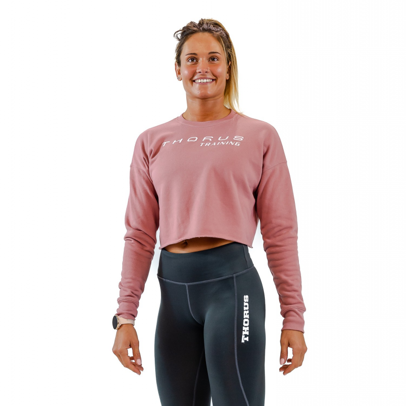 WOMEN'S CROPPED MAUVE PULLOVER