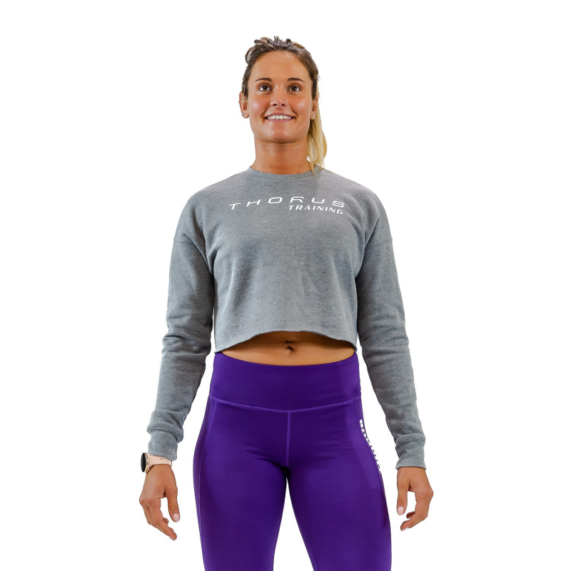 WOMEN'S CROPPED DEEP HEATHER PULLOVER