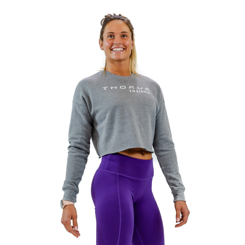 WOMEN'S CROPPED DEEP HEATHER PULLOVER