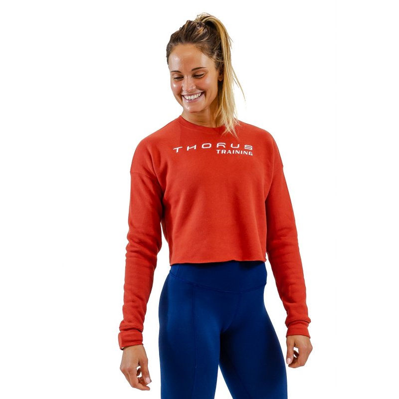 WOMEN'S CROPPED BRICK PULLOVER
