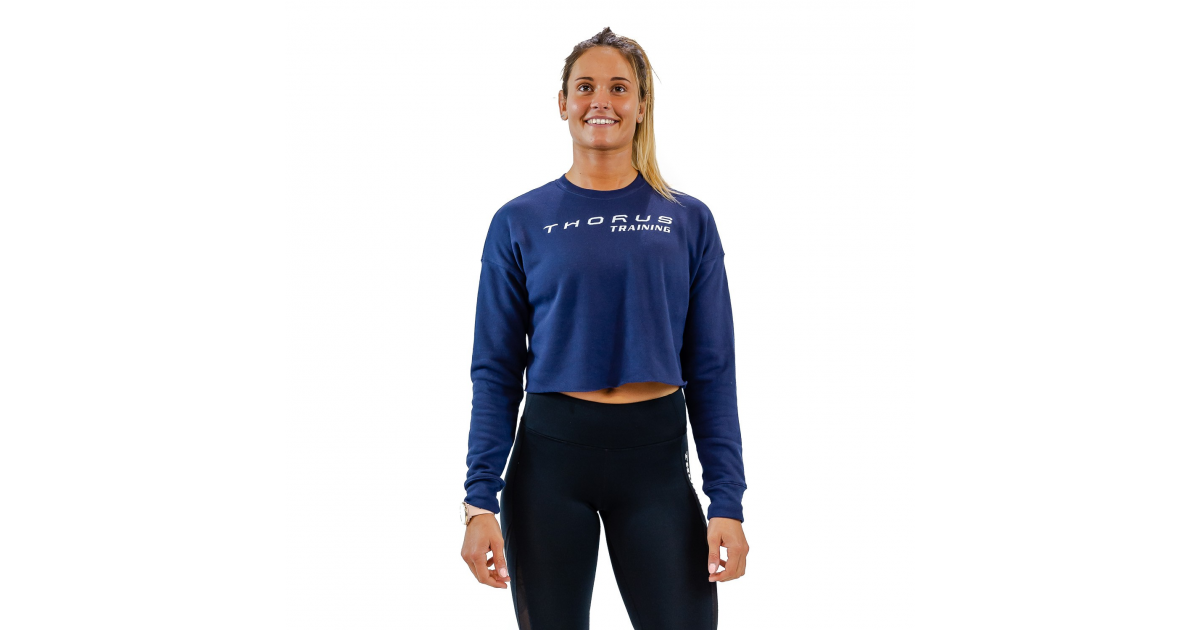 WOMEN'S CROPPED NAVY PULLOVER