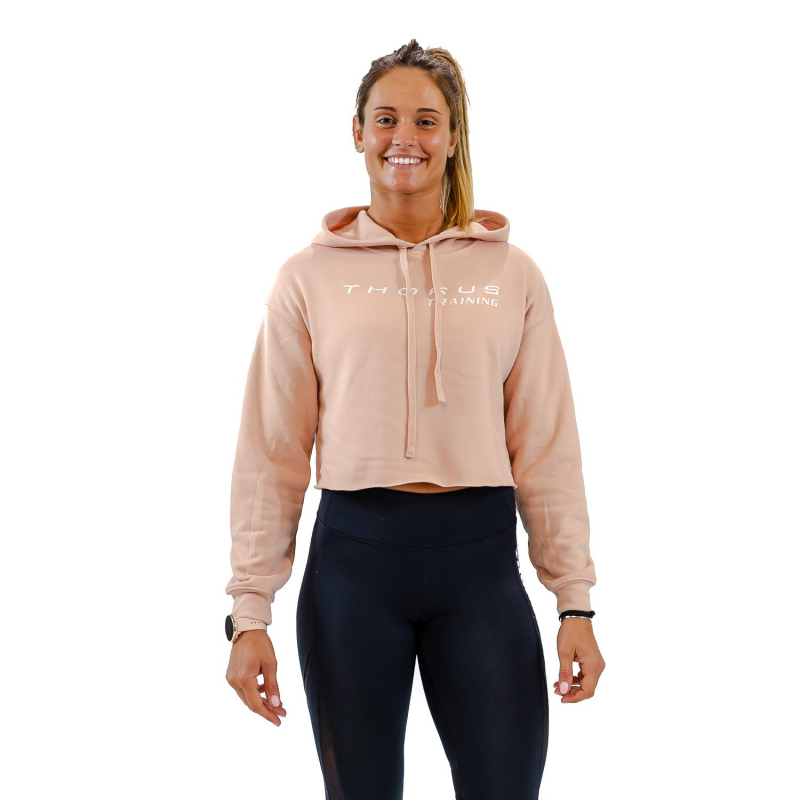 WOMEN'S CROPPED PEACH HOODIE WOMEN'S CROPPED PEACH HOODIE