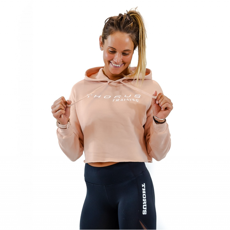 WOMEN'S CROPPED PEACH HOODIE