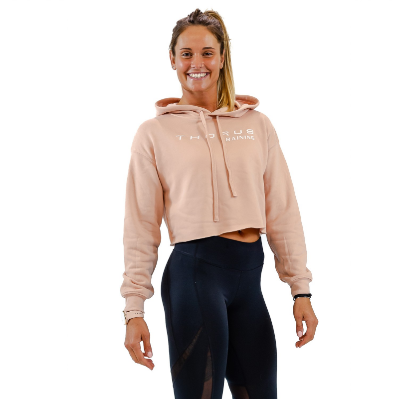 WOMEN'S CROPPED PEACH HOODIE