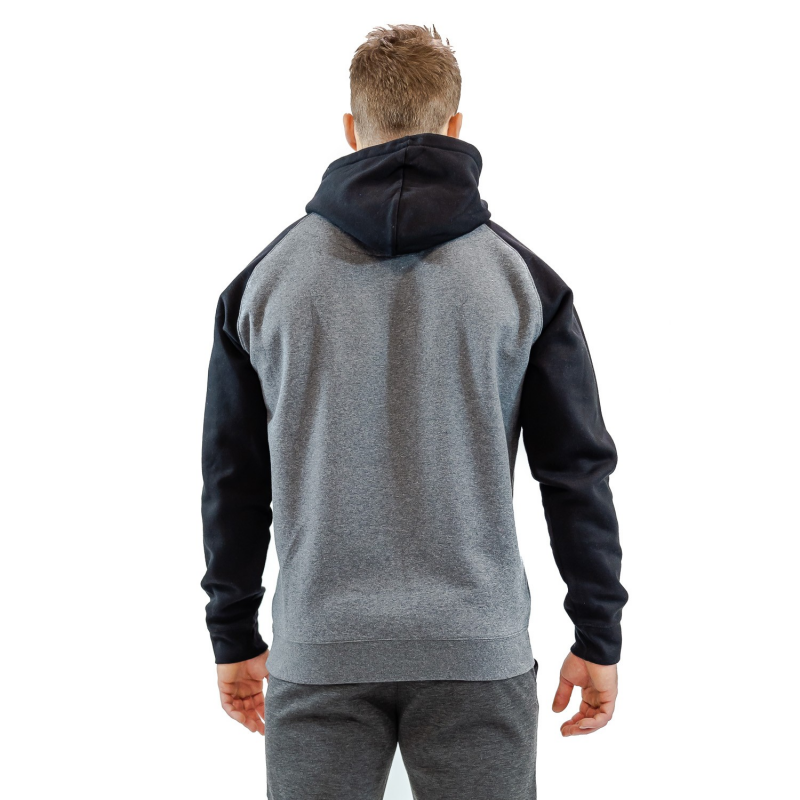 UNISEX CARBON/BLACK HOODED SWEAT