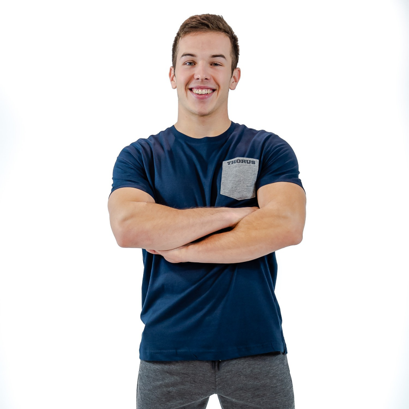 NAVY/GREY POCKET TSHIRT BIO MEN