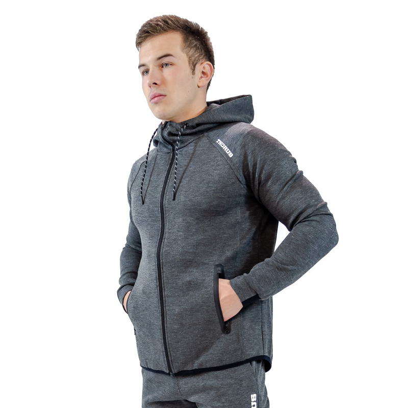 DARK HEATHER GREY HOODIE PERFORMANCE MEN