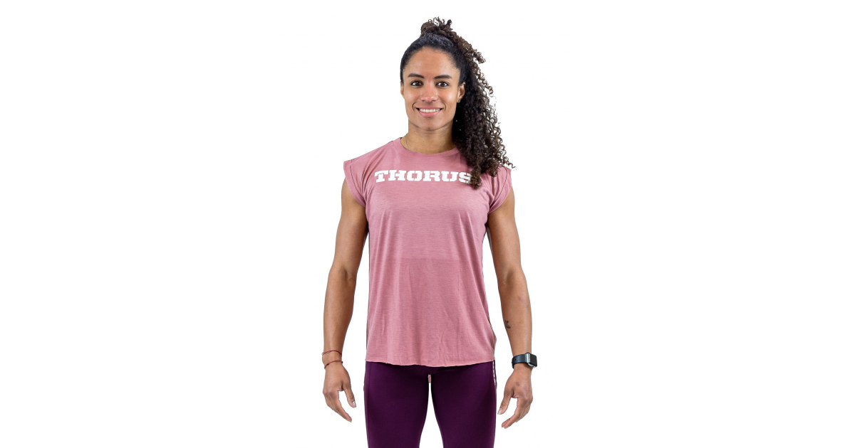 MAUVE MUSCLE TSHIRT WOMEN WITH ROLLED