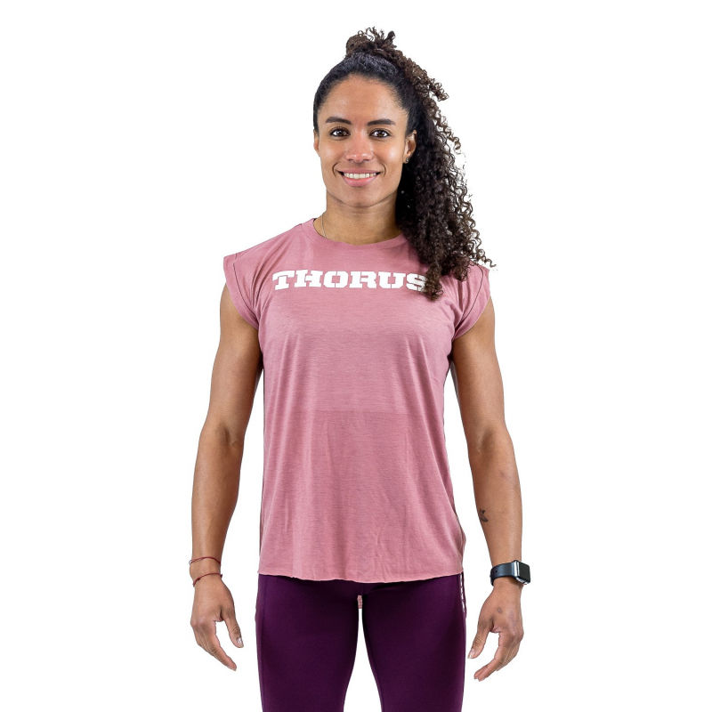 MAUVE MUSCLE TSHIRT WOMEN WITH ROLLED