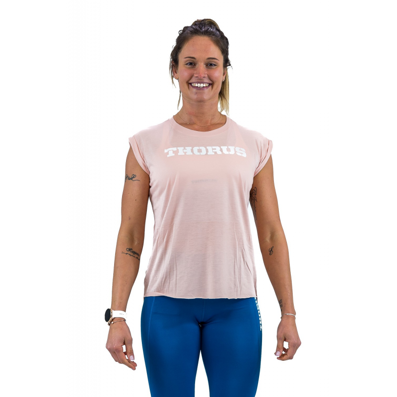 PEACH MUSCLE TSHIRT WOMEN WITH ROLLED