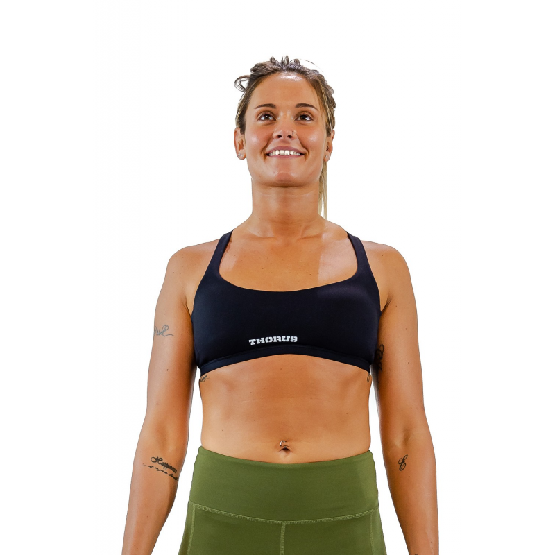 BLACK STRAP SPORT BRA
