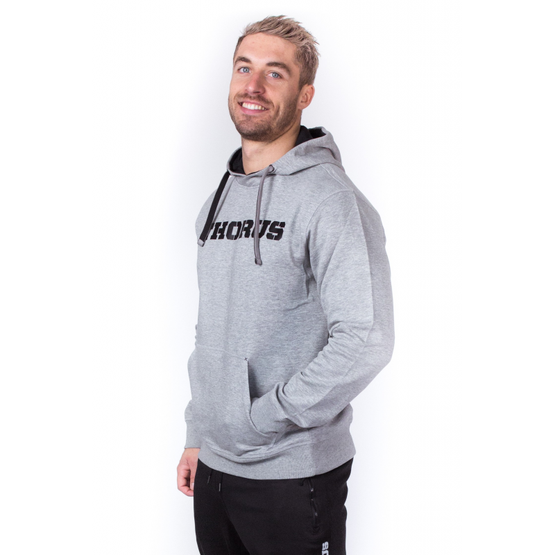 MEN GREY HOODED SWEAT