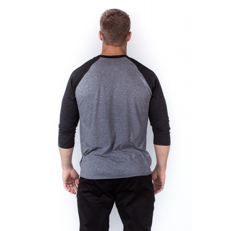UNISEX BLACK/GREY BASEBALL TEE