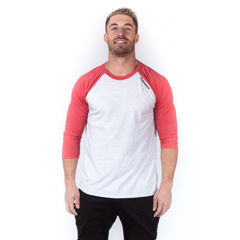 UNISEX RED/WHITE BASEBALL TEE