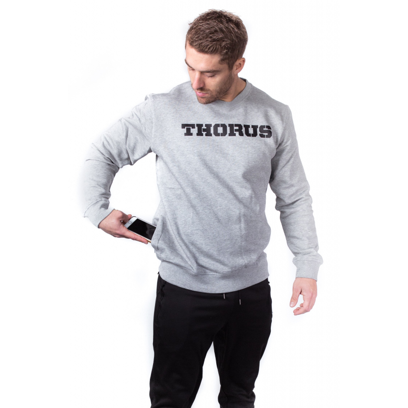 SWEAT MANCHES LONGUES POCKET GREY MEN