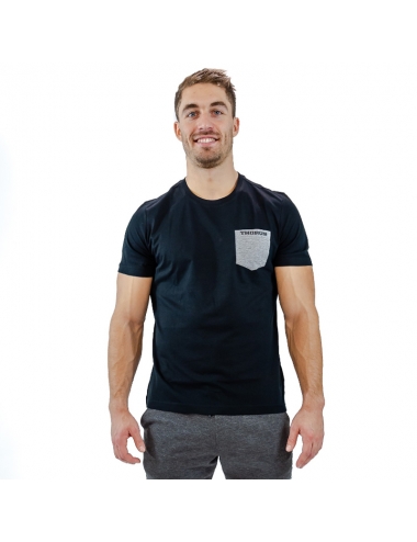 T-SHIRT BIO POCKET BLACK/GREY MEN