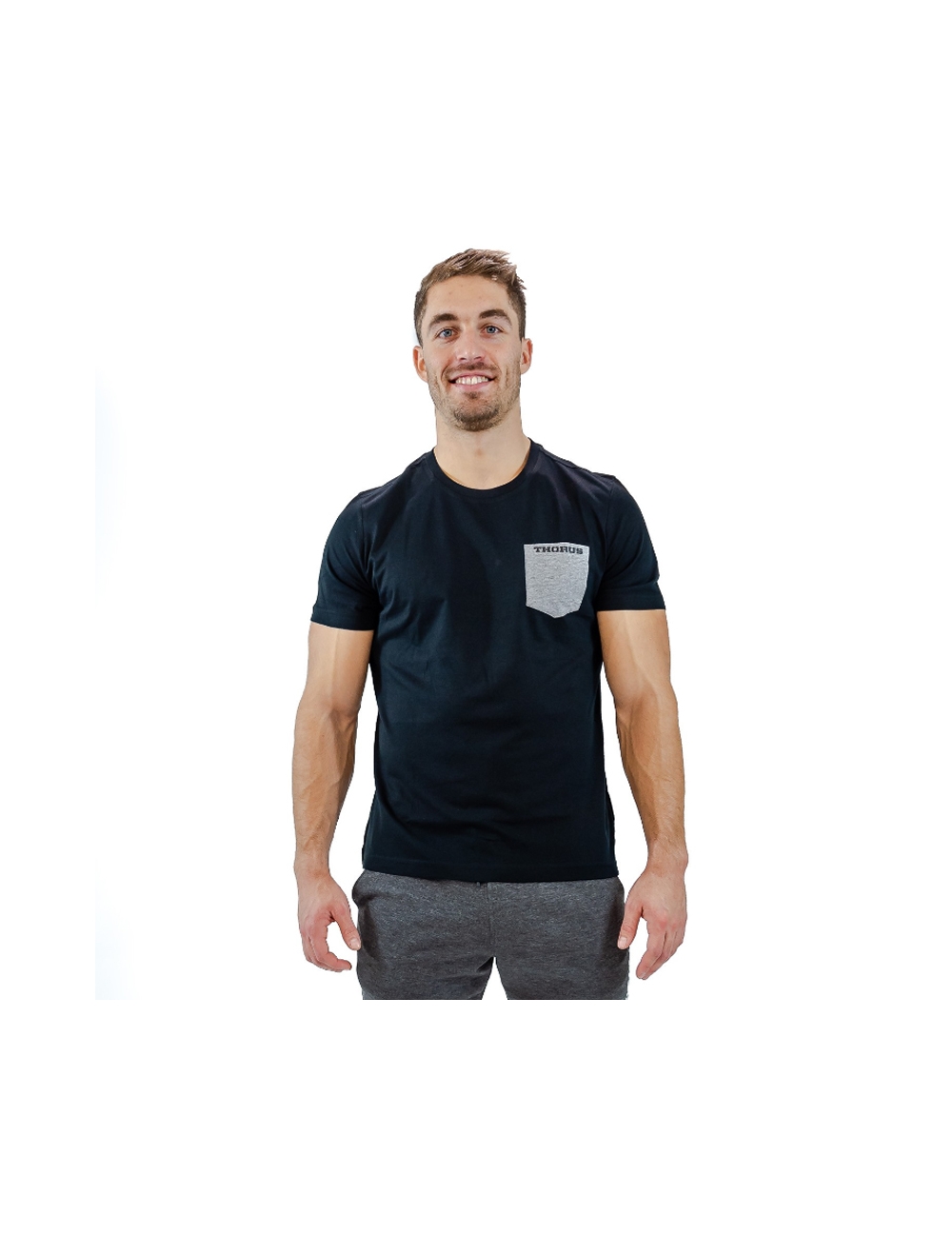 CAMISETA BIO POCKET BLACK/GREY MEN