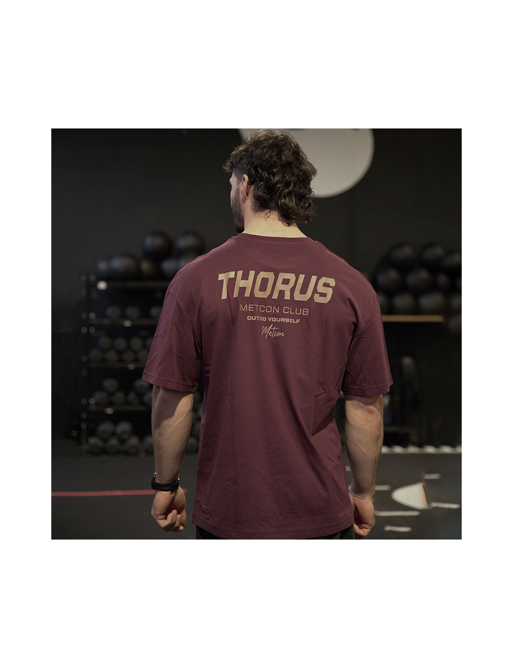 T-SHIRT OVERSIZE THRS METCON CLUB 2.0 WINE UNISEXE