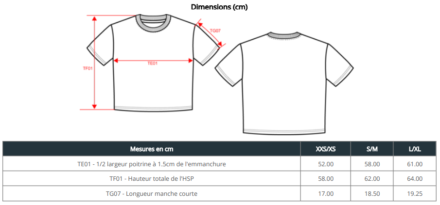 Guide taille oversize women